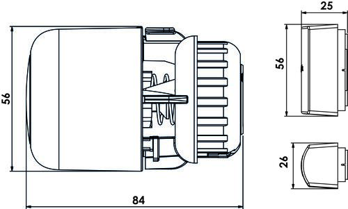Tête thermostatique Danfoss Aero avec sonde à distance, technologie gaz - Danfoss